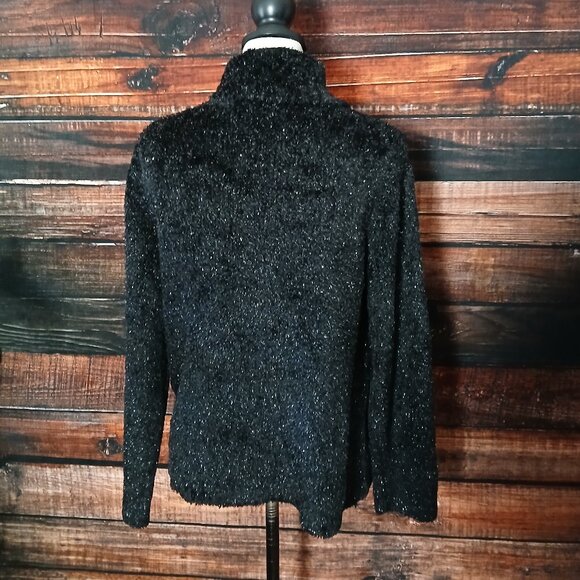 Norton McNaughton Sweater PXL XL Petite Turtleneck Black Metallic Silver - Picture 5 of 9